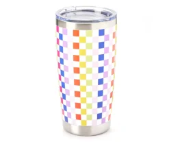Rainbow Grid Stainless Steel Tumbler, 20 Oz.