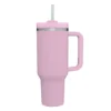 Pink Stainless Steel Straw Tumbler, 40 Oz.