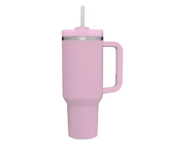 Pink Stainless Steel Straw Tumbler, 40 Oz.