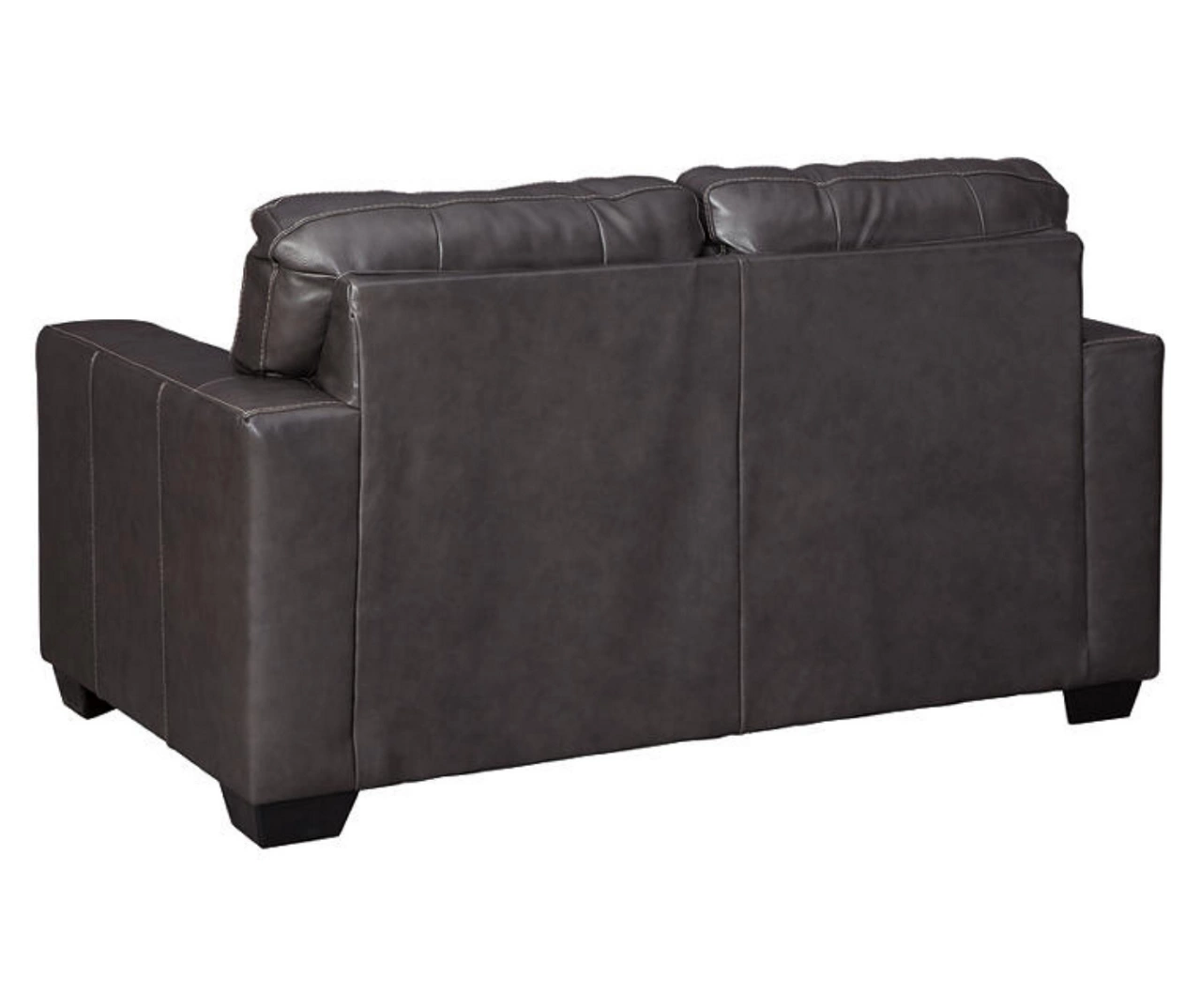 Morelos Gray Leather Loveseat 3 Morelos Gray Leather Loveseat - Image 3