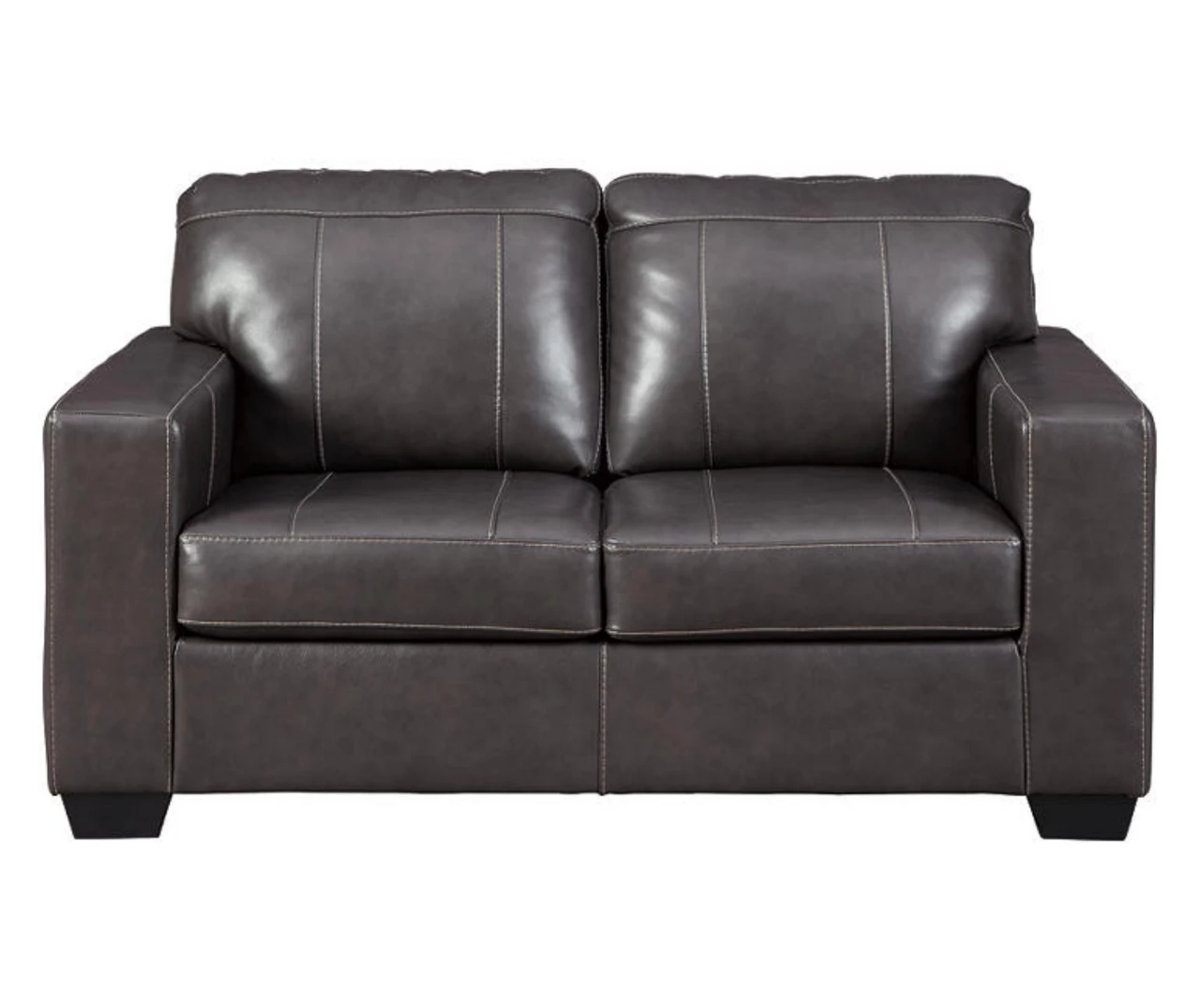 Morelos Gray Leather Loveseat 1 Morelos Gray Leather Loveseat