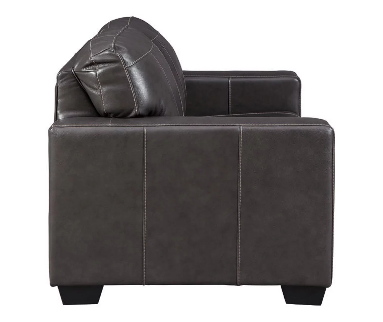 Morelos Gray Leather Loveseat 4 Morelos Gray Leather Loveseat - Image 4