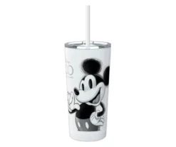 Disney Latah White & Black Mickey Mouse Travel Tumbler, 19.5 Oz.