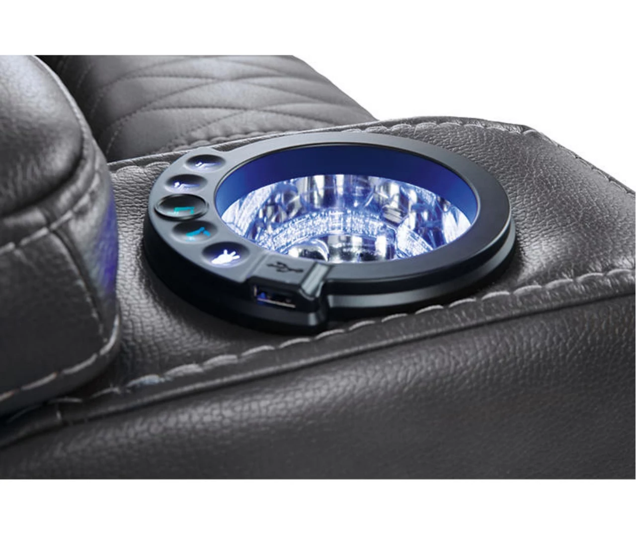 Composer Black Faux Leather Power Recliner 6 Composer Black Faux Leather Power Recliner - Image 6