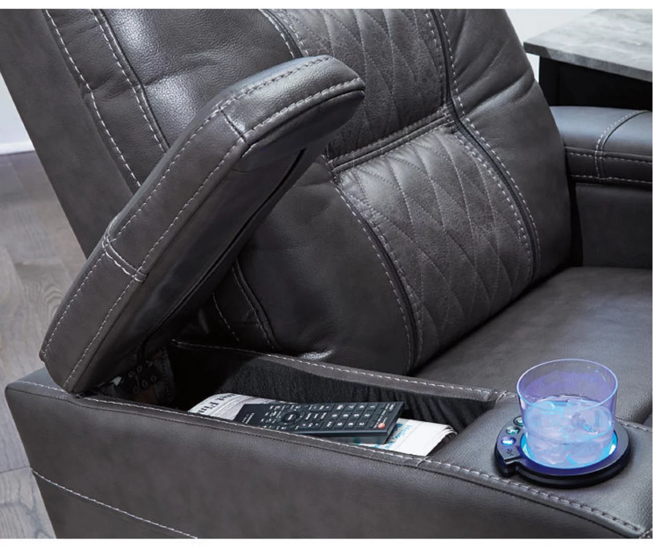 Composer Black Faux Leather Power Recliner 7 Composer Black Faux Leather Power Recliner - Image 7