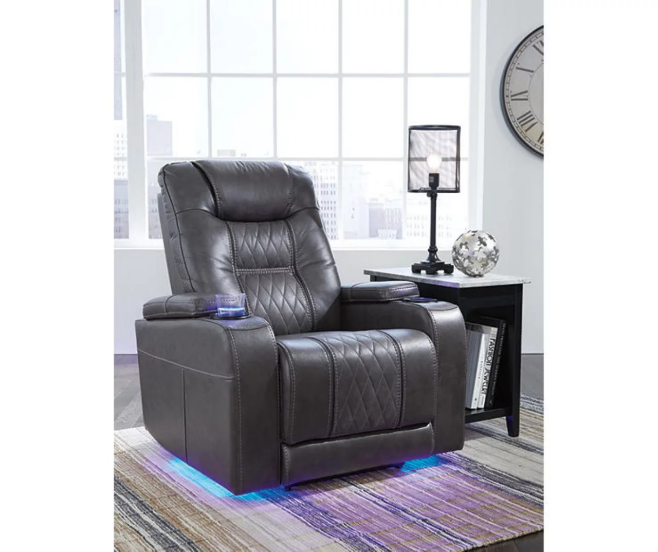 Composer Black Faux Leather Power Recliner 9 Composer Black Faux Leather Power Recliner - Image 9
