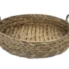 Brown Woven Round Water Hyacinth Decorative Tray, (16")