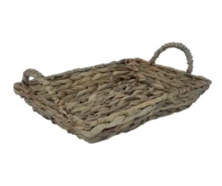 Brown Water Hyacinth Woven Decorative Tray, (12") -Home Sale Store 810612689 A3 3