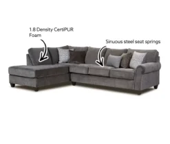 Broyhill Tripoli Slate Sectional & Ottoman Set -Home Sale Store 810616881 810616882 X0 1