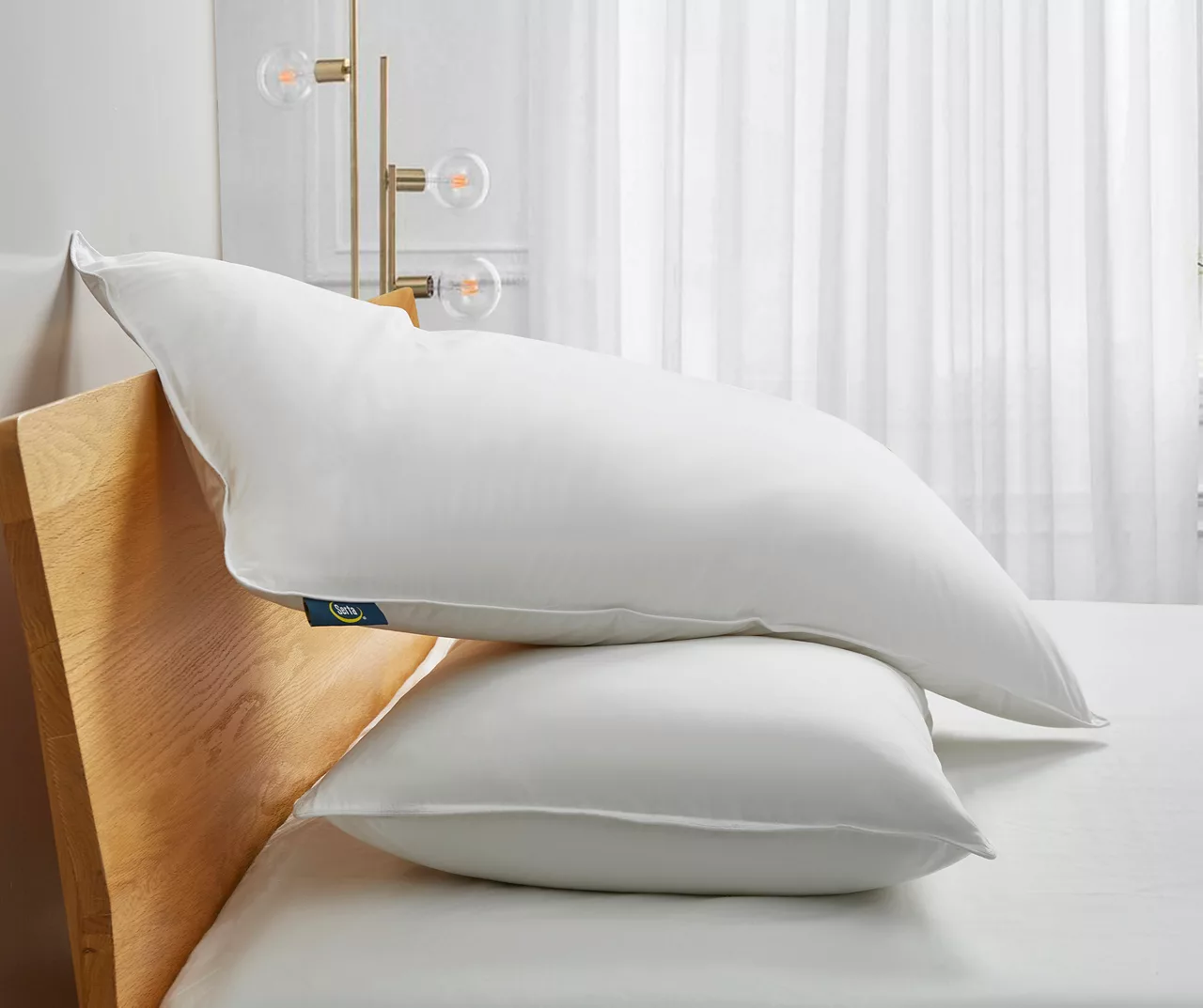 Serta White Medium-Firm Cotton-Down Pillow, 2-Pack 5 Serta White Medium-Firm Cotton-Down Pillow, 2-Pack - Image 5