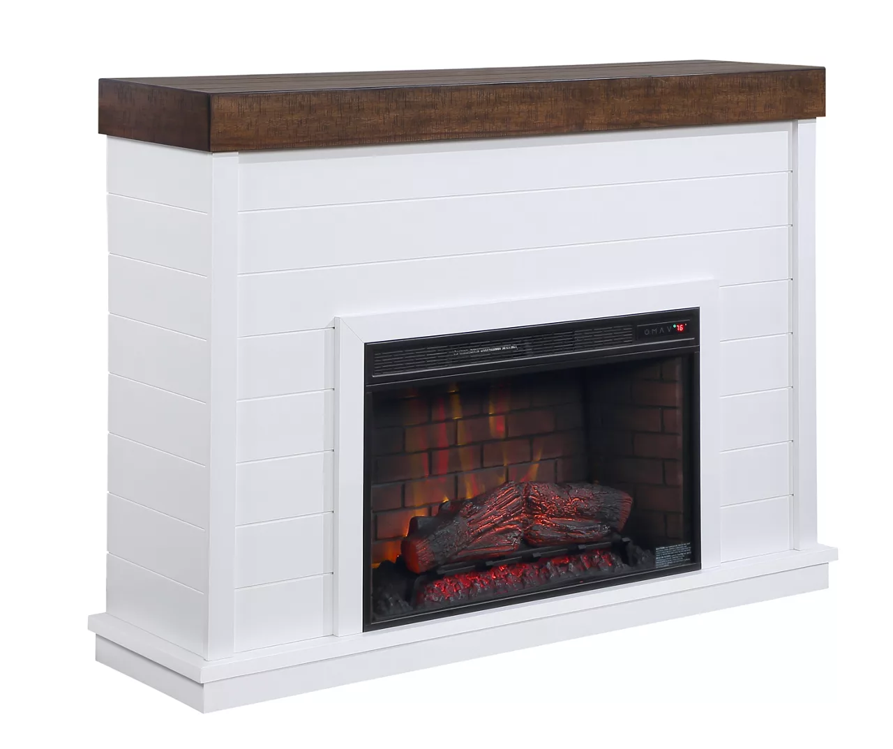 62" White Shiplap Grand Electric Fireplace 1 62" White Shiplap Grand Electric Fireplace
