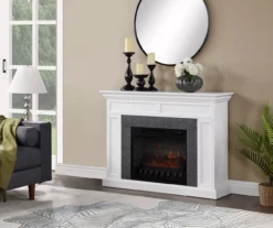 48" Faux Herringbone Mantel Electric Fireplace -Home Sale Store 810617761 B0 2