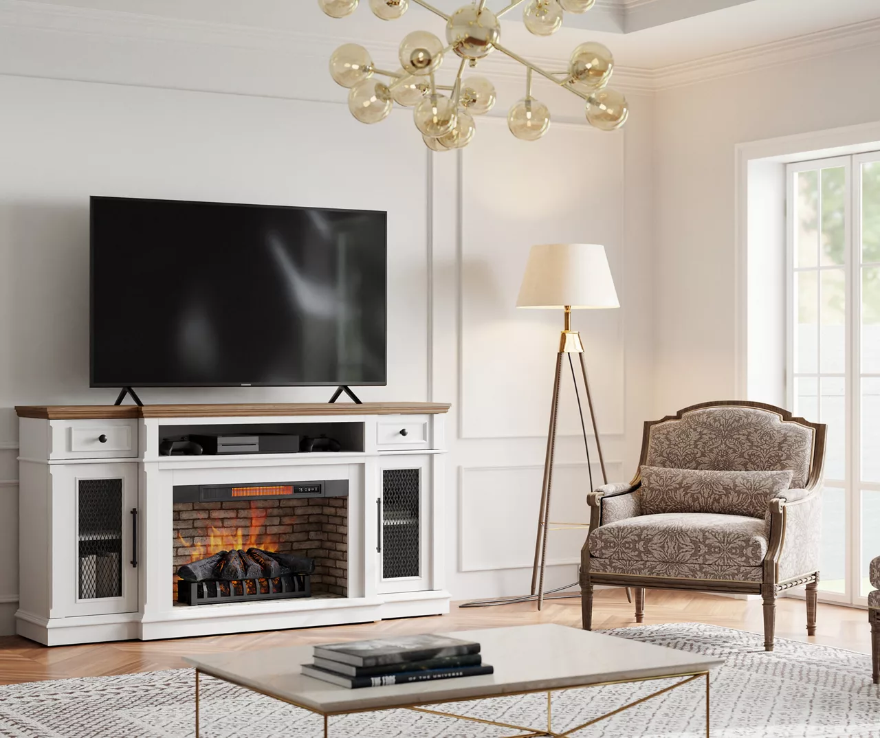 73.5" Castillo Electric Fireplace Console 2 73.5" Castillo Electric Fireplace Console - Image 2