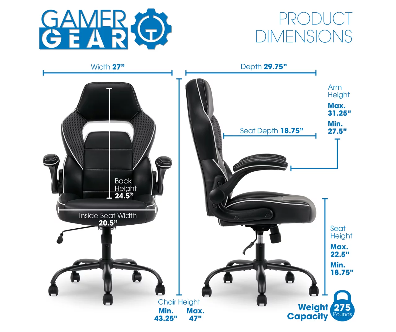 White & Black Faux Leather Gaming Chair 12 White & Black Faux Leather Gaming Chair - Image 12