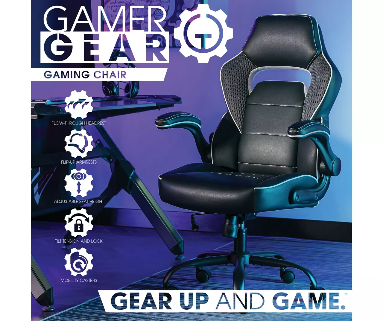 White & Black Faux Leather Gaming Chair 2 White & Black Faux Leather Gaming Chair - Image 2