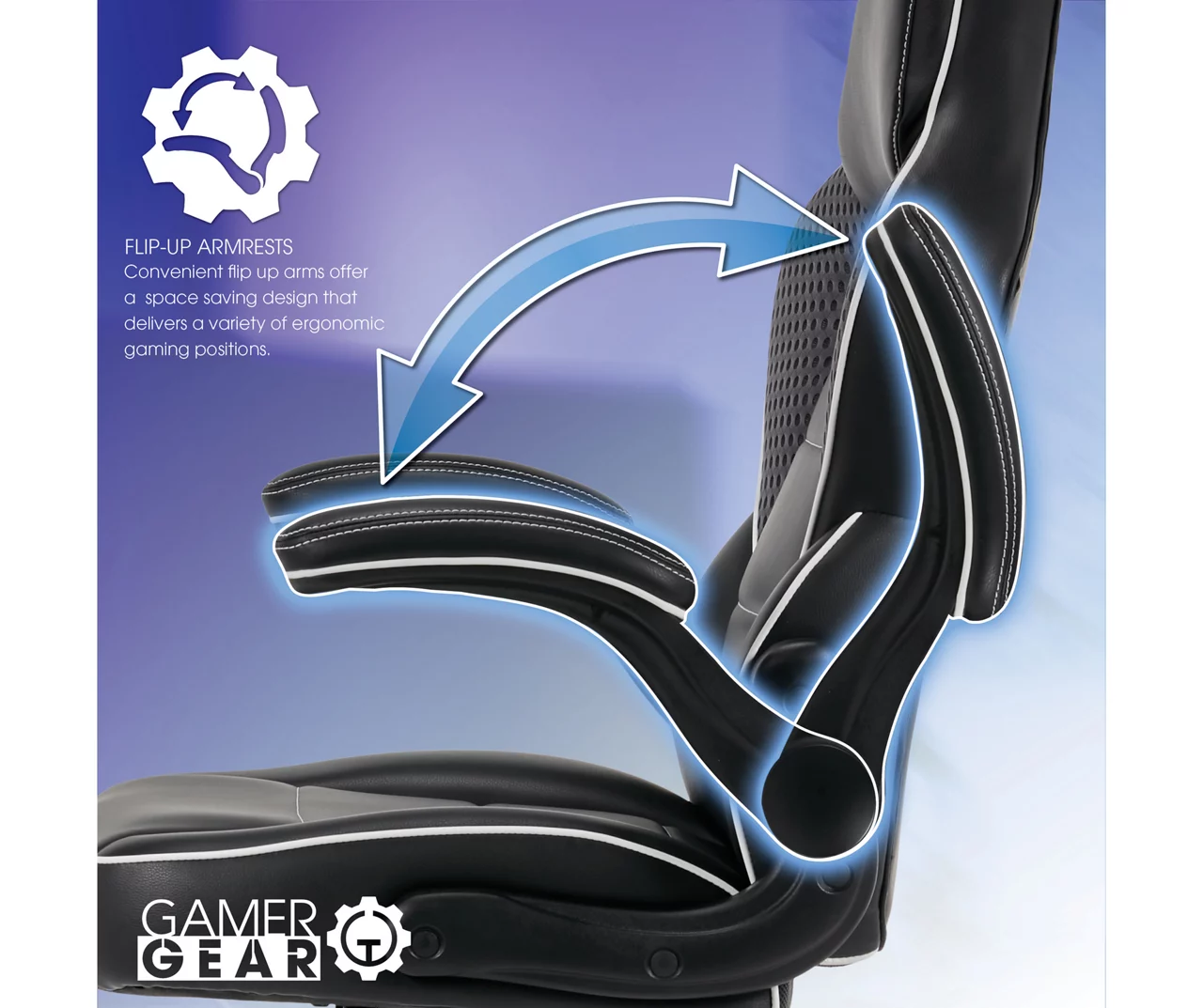 White & Black Faux Leather Gaming Chair 4 White & Black Faux Leather Gaming Chair - Image 4
