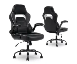 White & Black Faux Leather Gaming Chair 21 White & Black Faux Leather Gaming Chair -Home Sale Store 810618952 A0 8