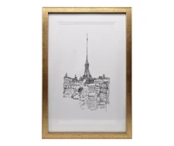Eiffel Tower Sketch Framed Art, (11.5" X 17.5")