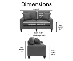 Palisades Dark Gray Loveseat 22 Palisades Dark Gray Loveseat -Home Sale Store 810659231 A0 5