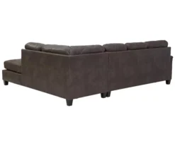 Signature Design By Ashley Navi Smoke Faux Leather Sectional With Right-Facing Chaise -Home Sale Store combo760011 2