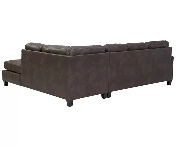 Signature Design By Ashley Navi Smoke Faux Leather Sleeper Sectional With Right-Facing Chaise 3 Signature Design By Ashley Navi Smoke Faux Leather Sleeper Sectional With Right-Facing Chaise - Image 3