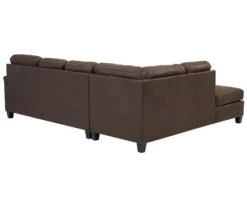 Signature Design By Ashley Navi Chestnut Faux Leather Sectional With Left-Facing Chaise -Home Sale Store combo760014 2