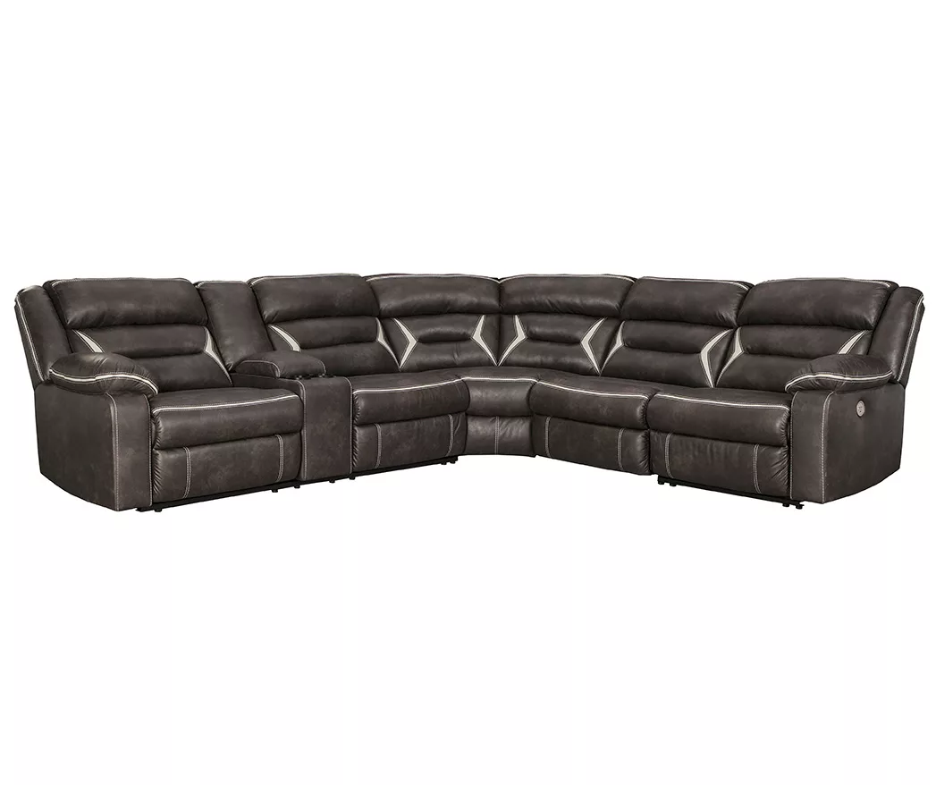 Signature Design By Ashley Kincord 4-Piece Faux Leather Power Reclining Sectional With Left-Arm-Facing Console Sofa 2 Signature Design By Ashley Kincord 4-Piece Faux Leather Power Reclining Sectional With Left-Arm-Facing Console Sofa - Image 2